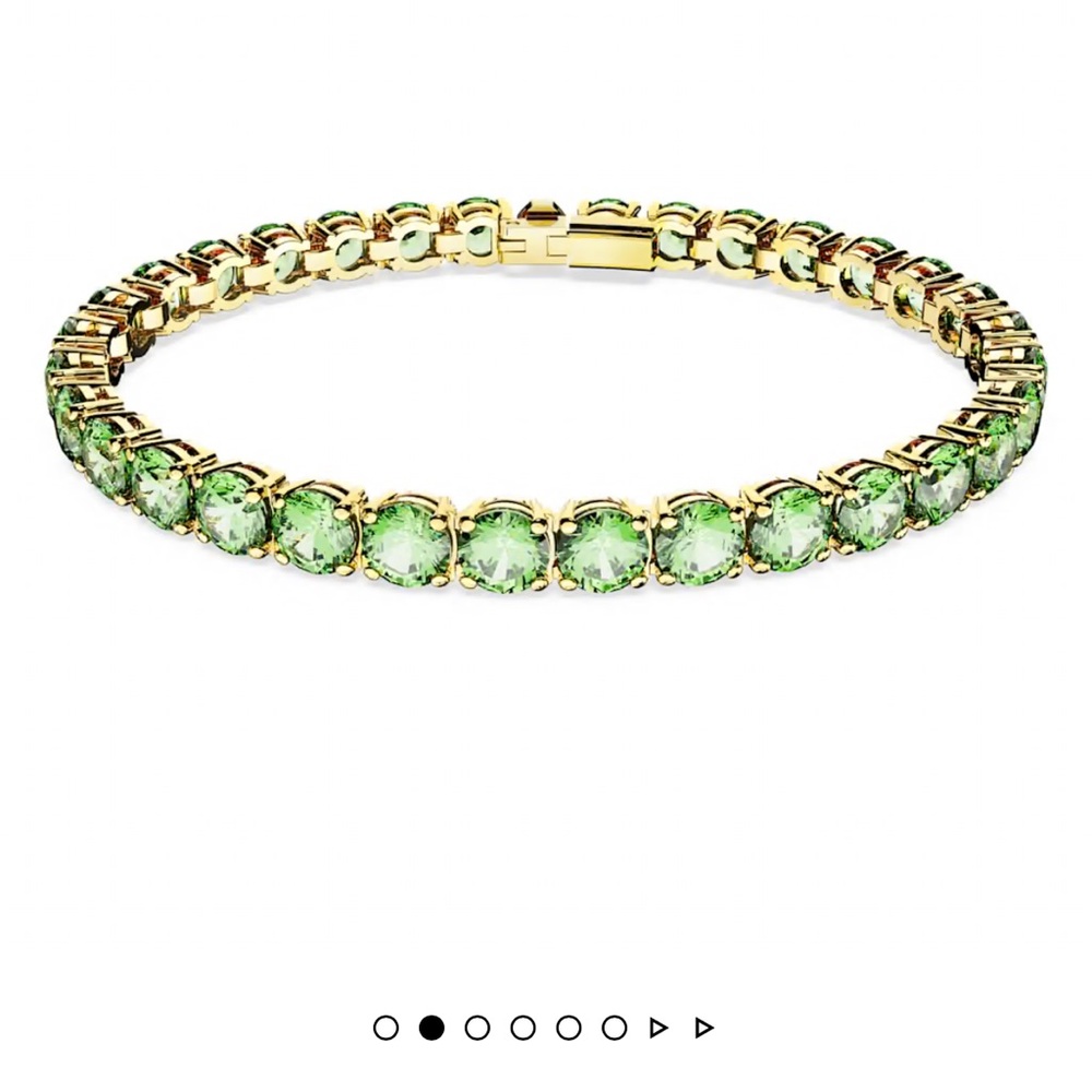 Swarovski Green and Gold Tennis Bracelet